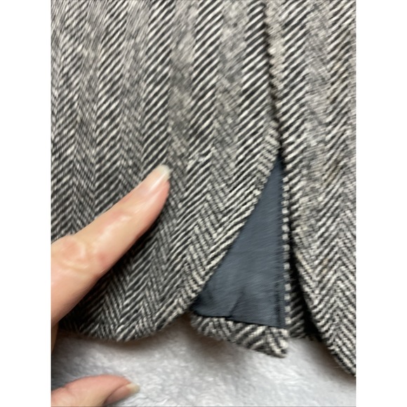 Vintage Lands End Herringbone Tweed Blazer Mens 46R Black 100% Wool Two Button - Picture 16 of 16